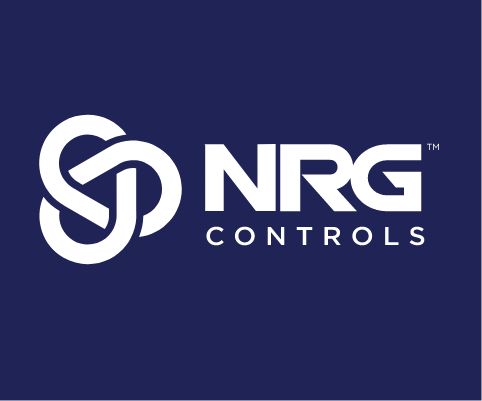 NRG Controls logo in white on dark blue